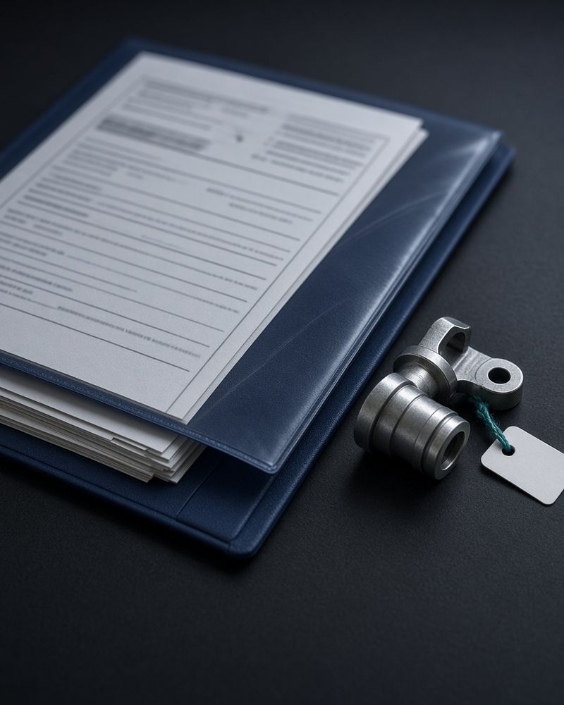 Trace paperwork kept with an aircraft part